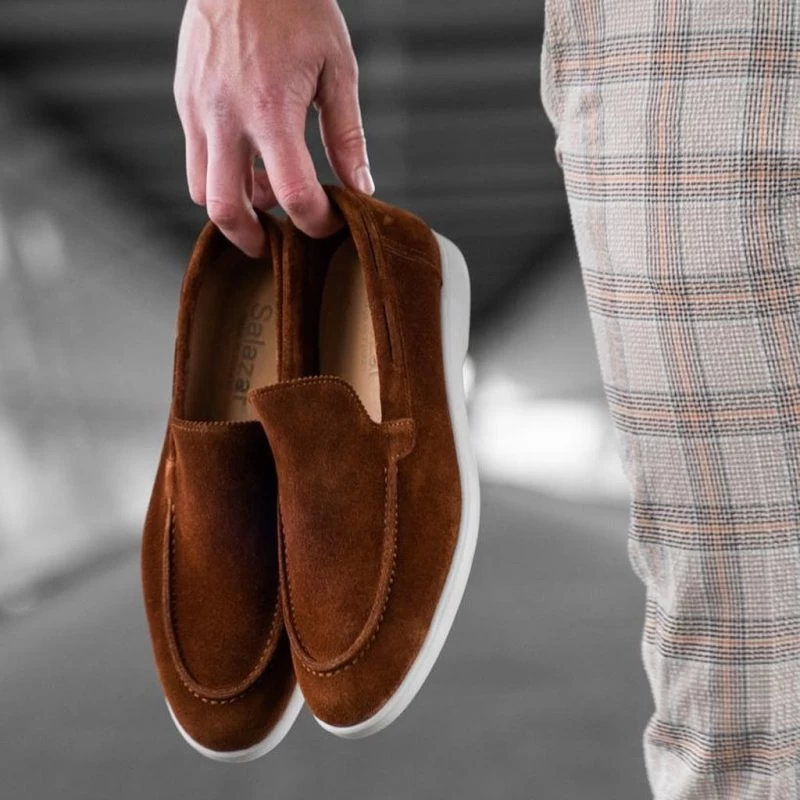 Zakelijk Mocassin Leer Schoenen Camel