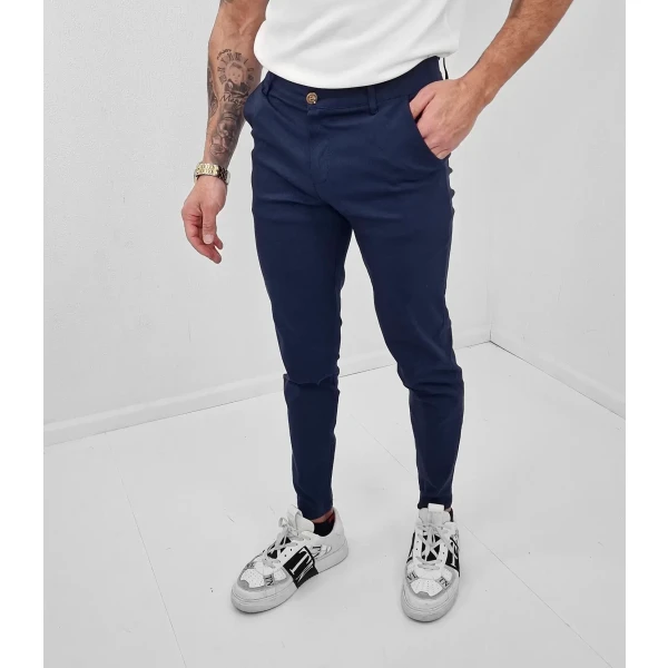 Super Stretch Chino Donker Blauw