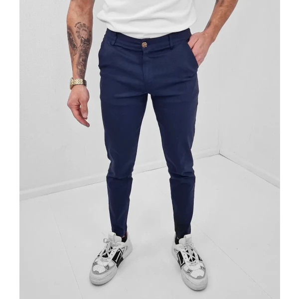 Super Stretch Chino Donker Blauw