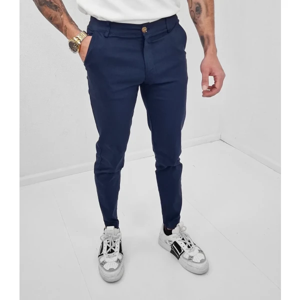 Super Stretch Chino Donker Blauw