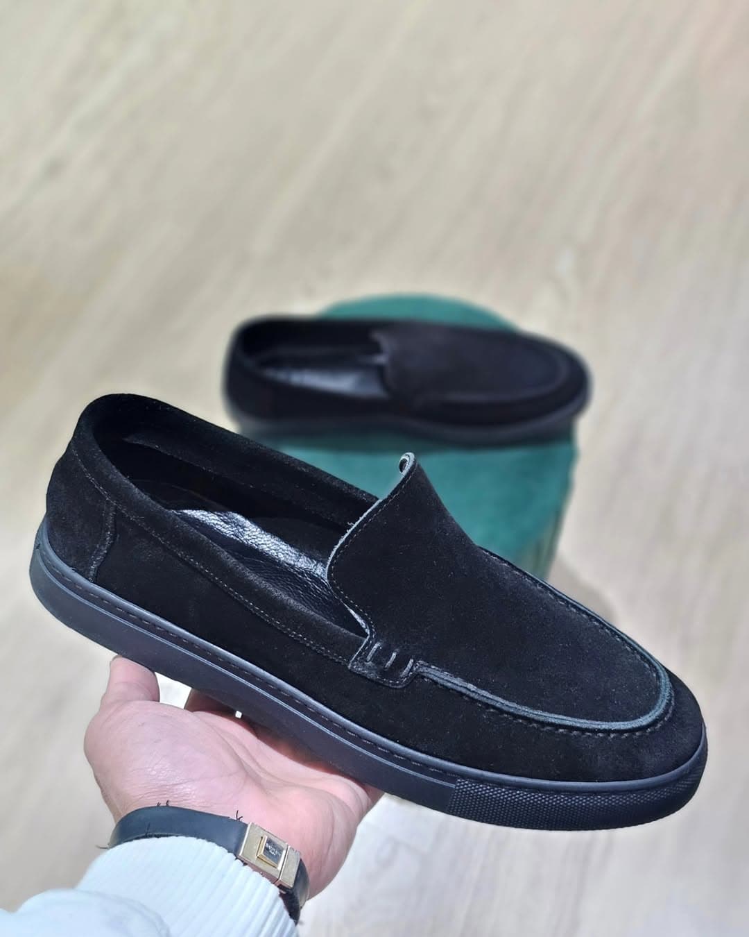 Instapper Suede Loafer Zwart