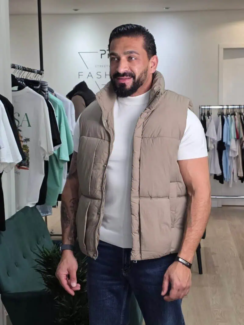 Gewatteerde Puffer Bodywarmer Camel 8909