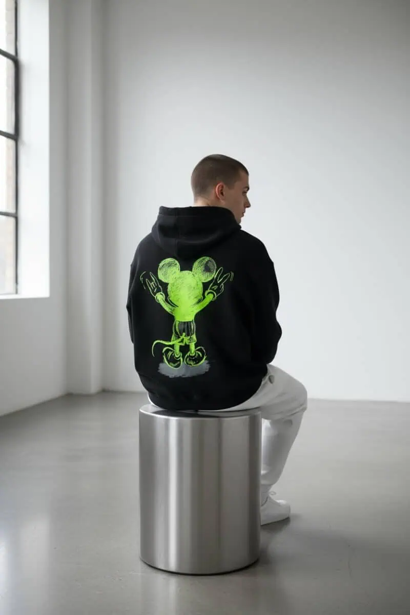 Mickey Mouse Hoodie Zwart Neon 114
