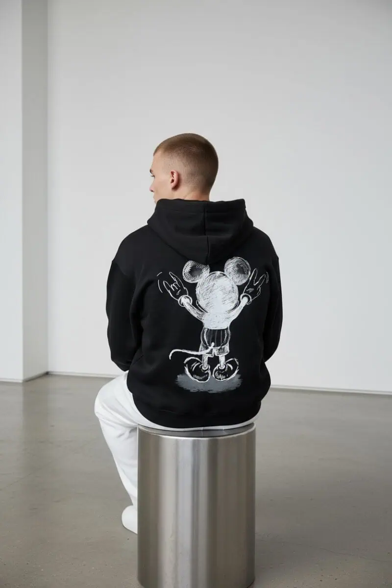 Mickey Mouse Hoodie Zwart Wit 114