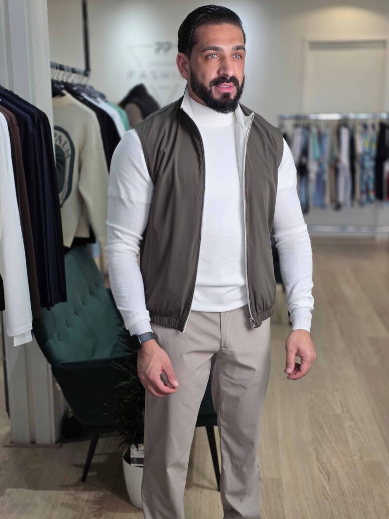Dubbelzijdig Bodywarmer Bruin/Creme 52