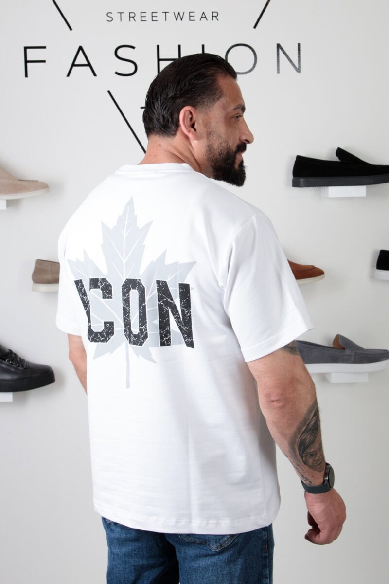 Icon Esdoornblad Oversized T-shirt Wit 106