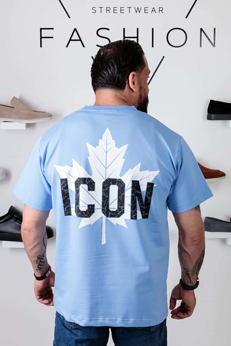 Icon Esdoornblad Oversized T-shirt Baby Blauw 106