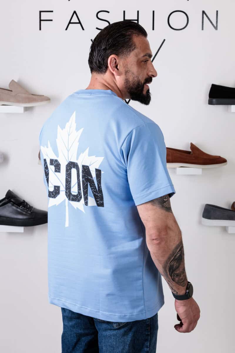 Icon Esdoornblad Oversized T-shirt Baby Blauw 106