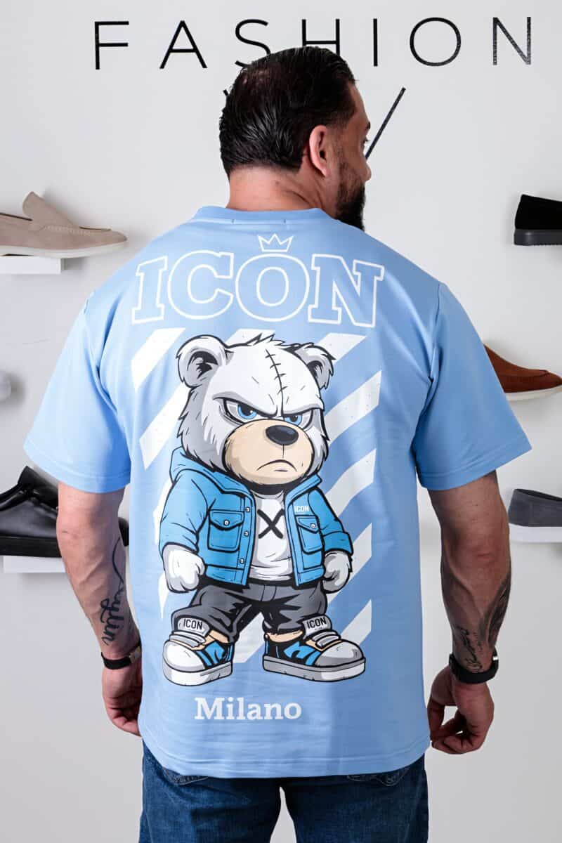 Icon Beer Oversized T-shirt Baby Blauw 125
