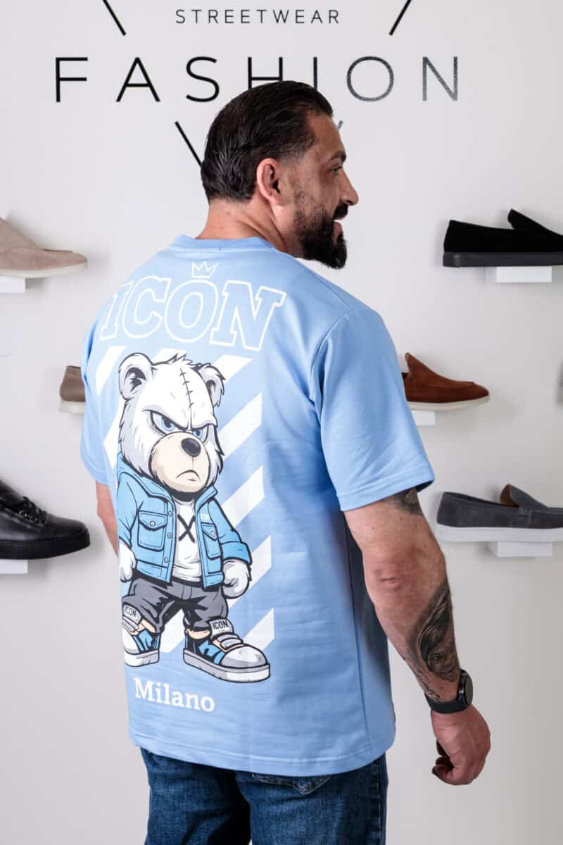 Icon Beer Oversized T-shirt Baby Blauw 125