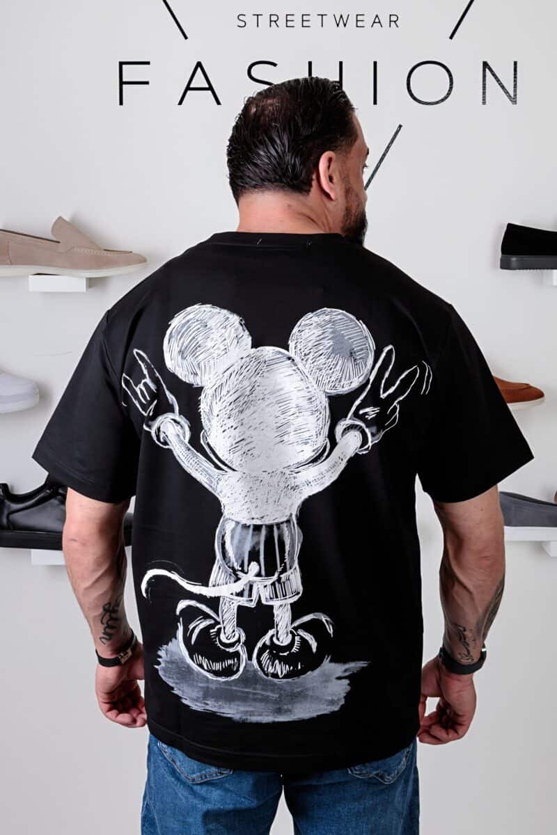 Mickey Mouse Oversized T-shirt Zwart 104