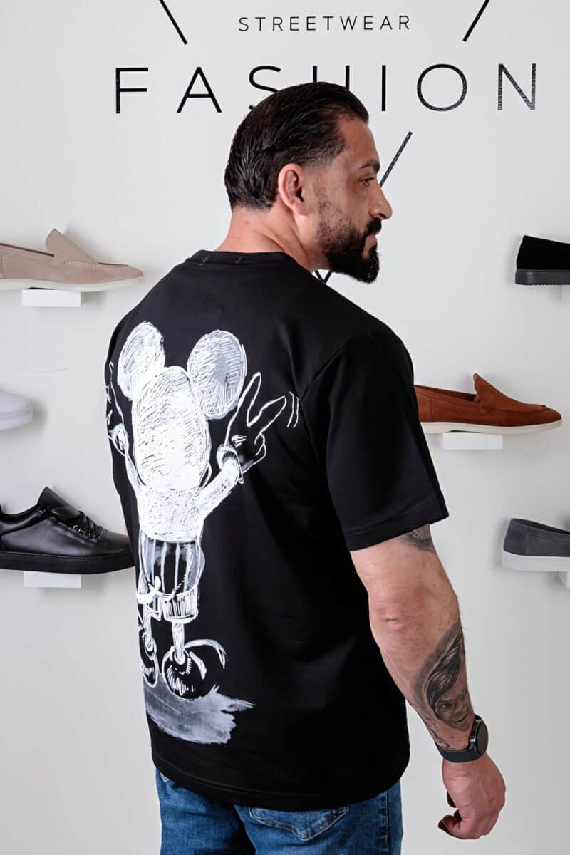 Mickey Mouse Oversized T-shirt Zwart 104
