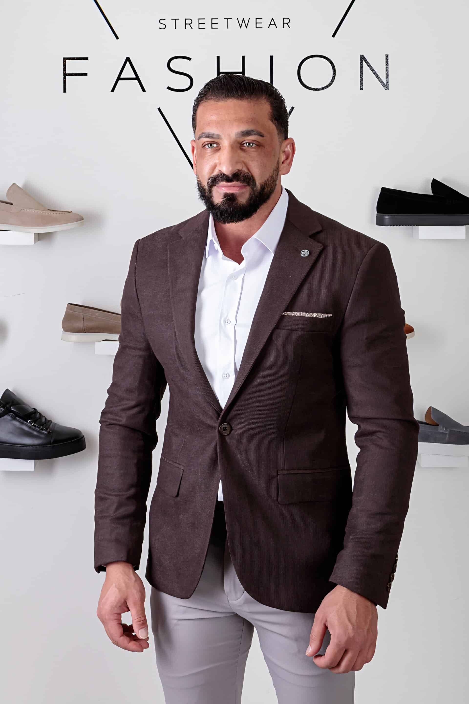 Heren Slim Fit Colber Bruin 893