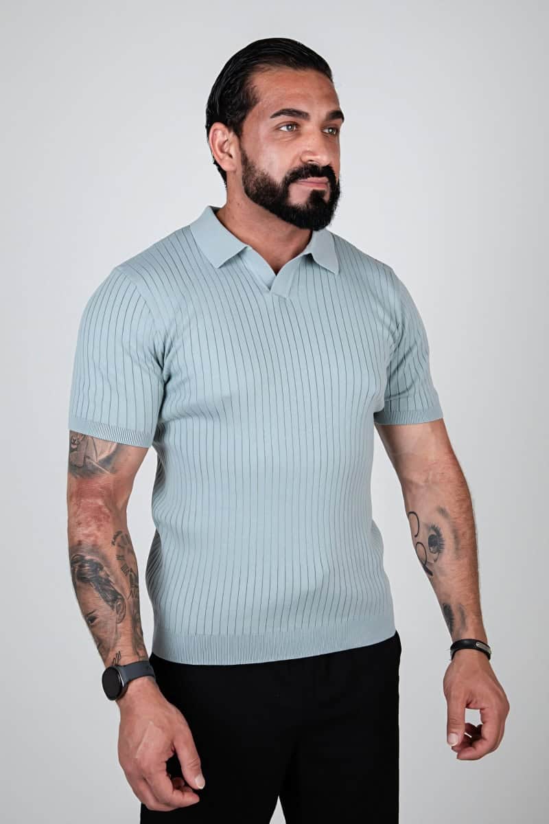 Premium Ribgebreide Polo Sage 006