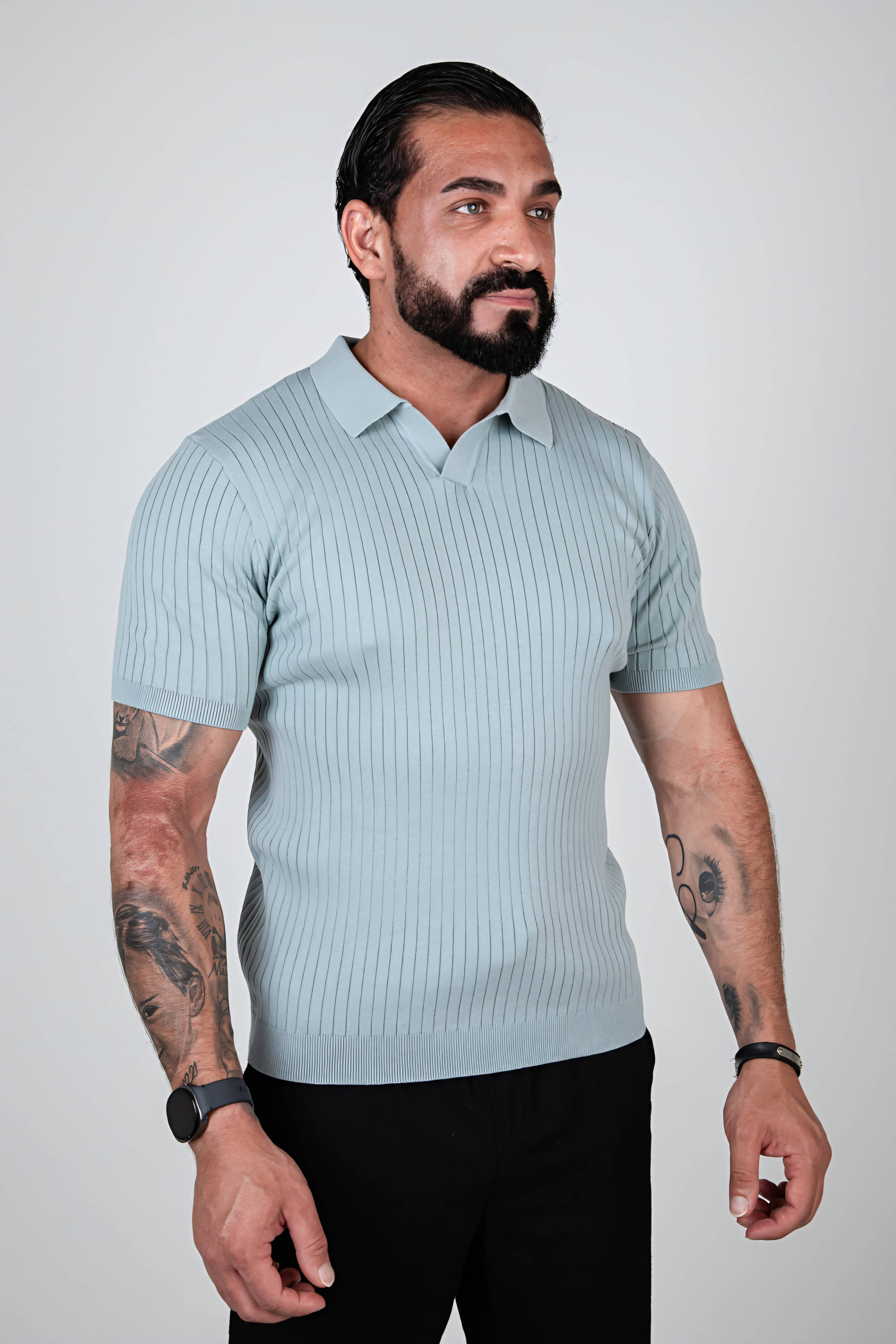 Premium Ribgebreide Polo Sage 006
