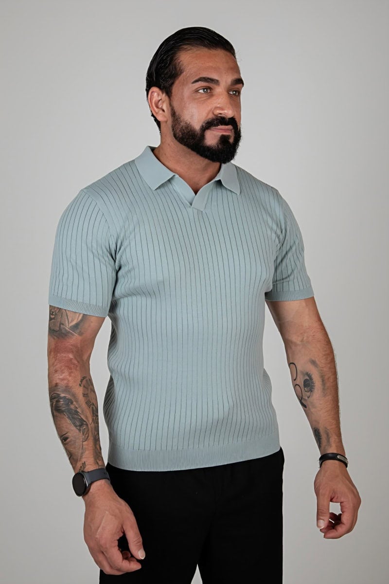 Premium Ribgebreide Polo Sage 006