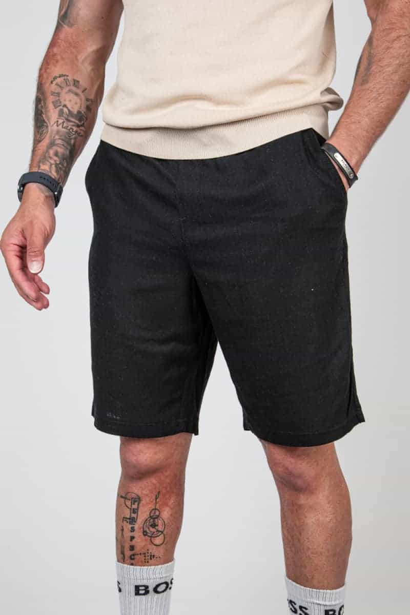 Linnen Blend short Zwart 208