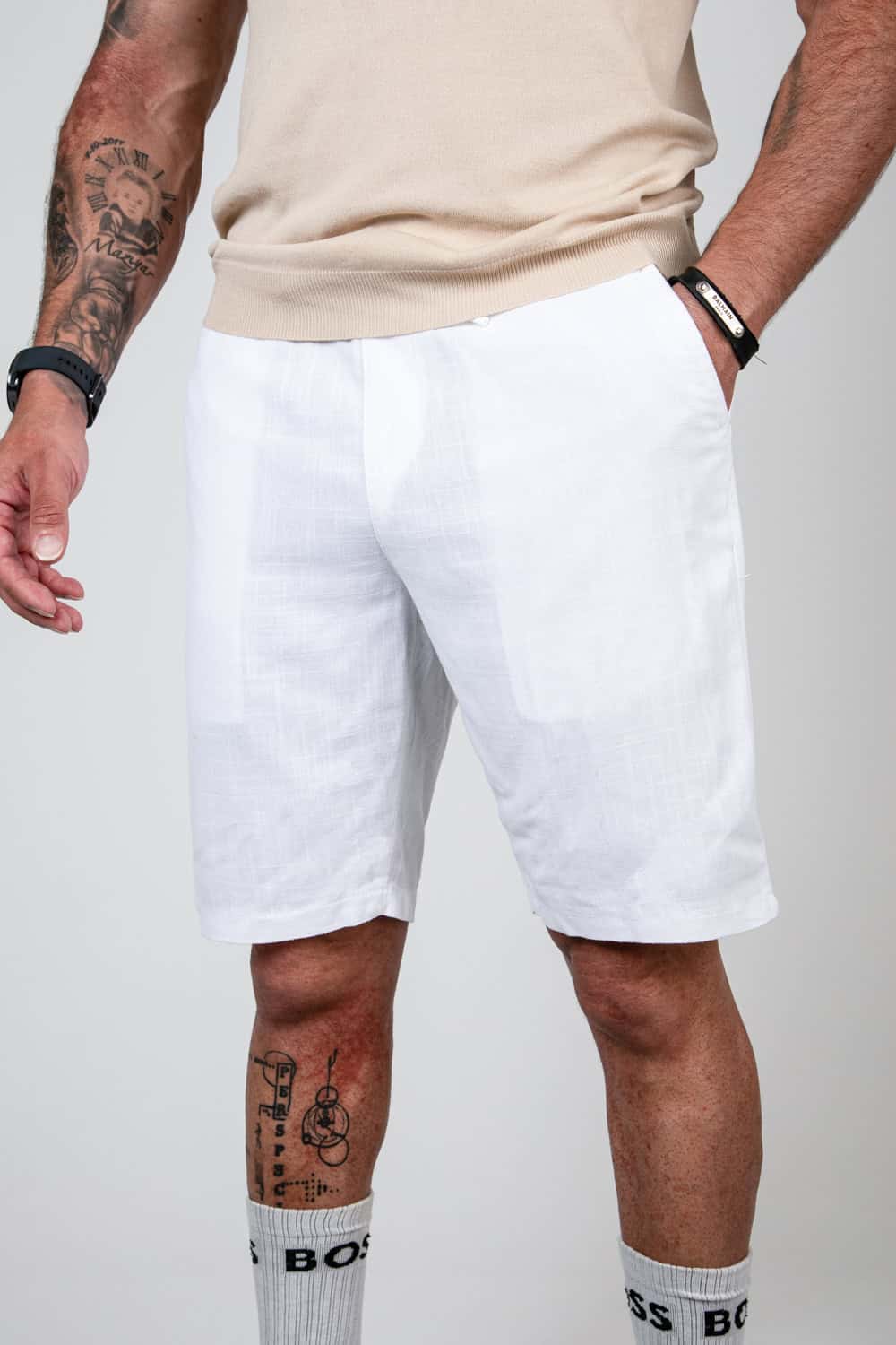 Linnen Blend short Wit 208