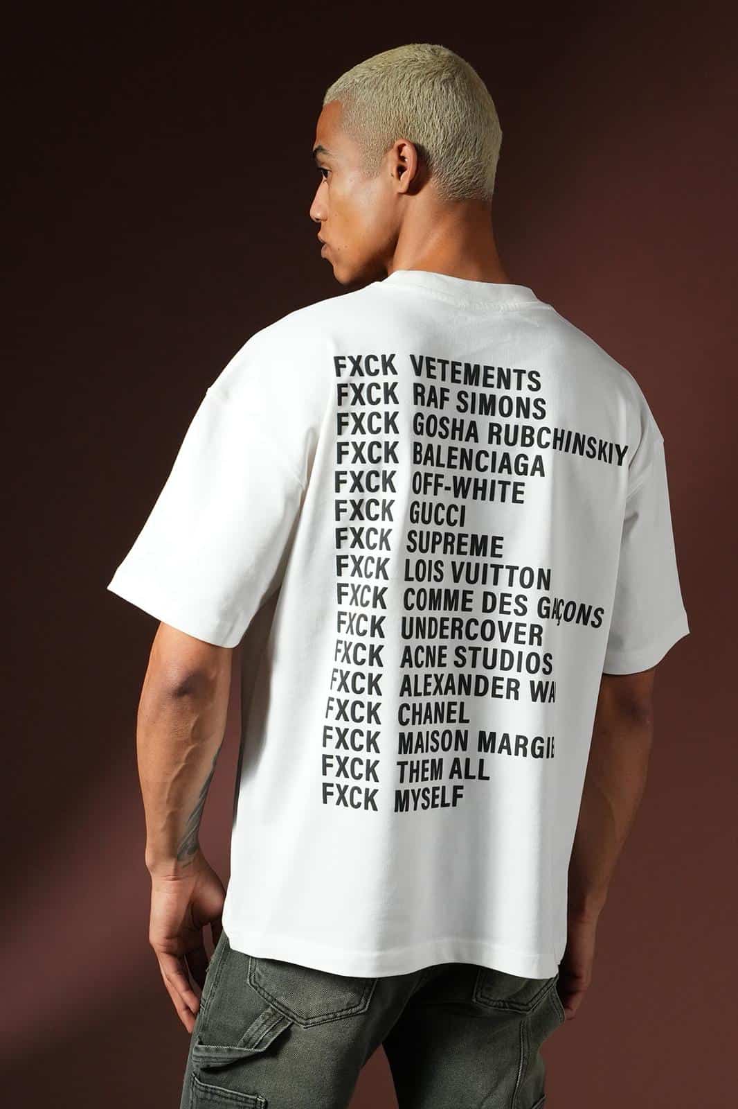 FXCK Oversized T-shirt Gebroken Wit 034