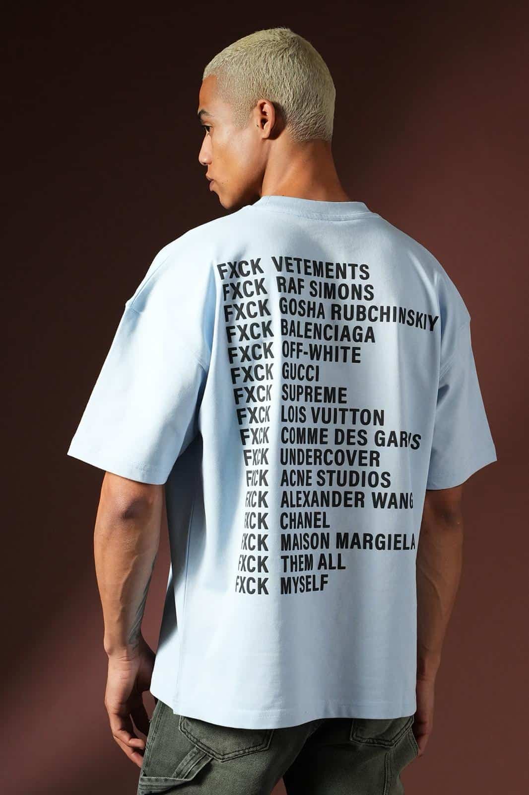 FXCK Oversized T-shirt Baby Blauw 034