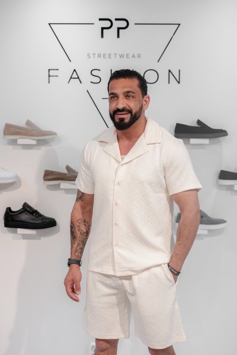 Patroon Zomerset Overhemd & Short Creme 1626