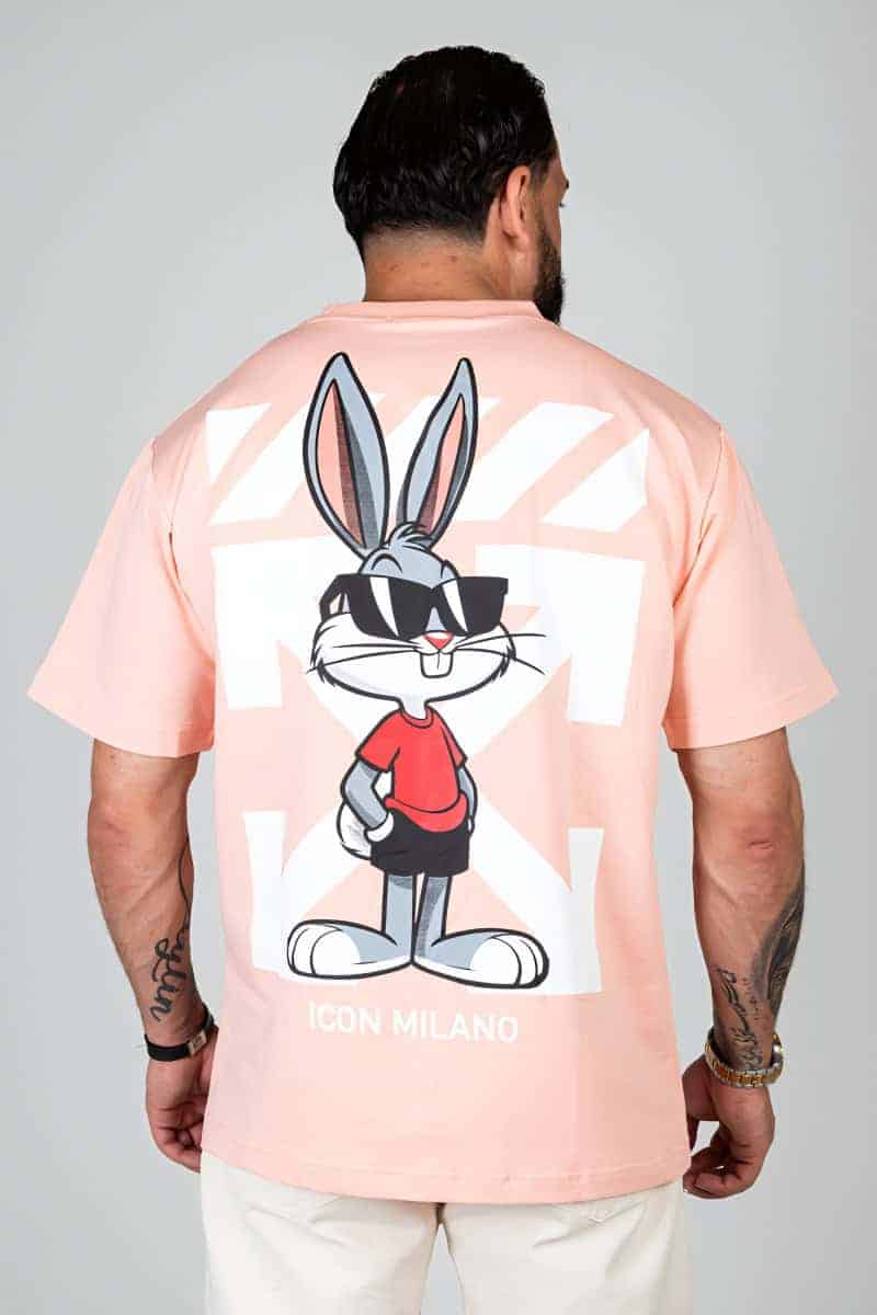 X Icon Bugs Bunny Oversized T-shirt Zalm 112