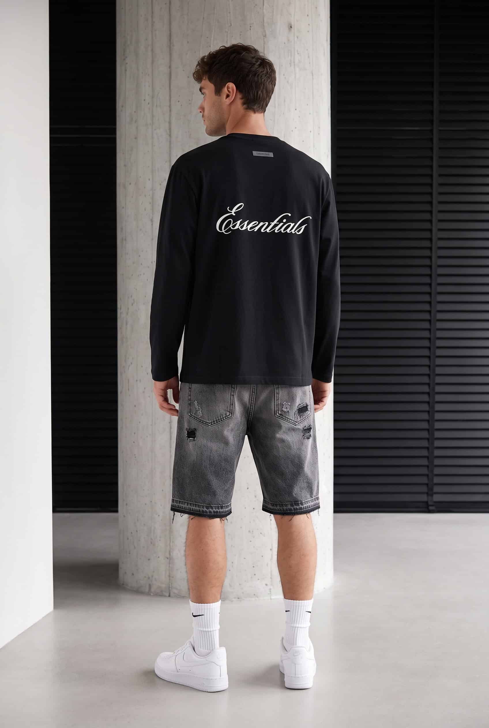 Essentials Longsleeve Zwart 9439
