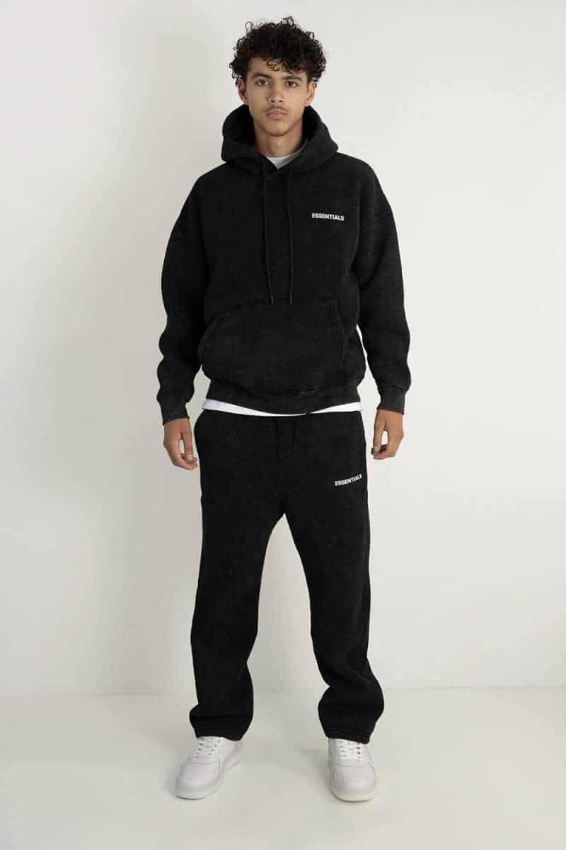 Essentials Washed Oversized Set Zwart 003