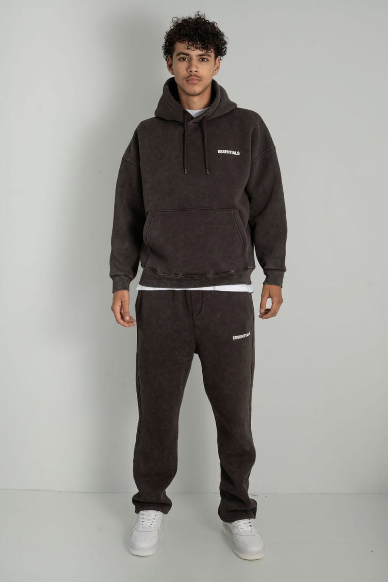 Essentials Washed Oversized Set Bruin 003